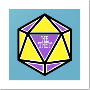 Nonbinary Pronoun Pride D20 He/They Posters and Art